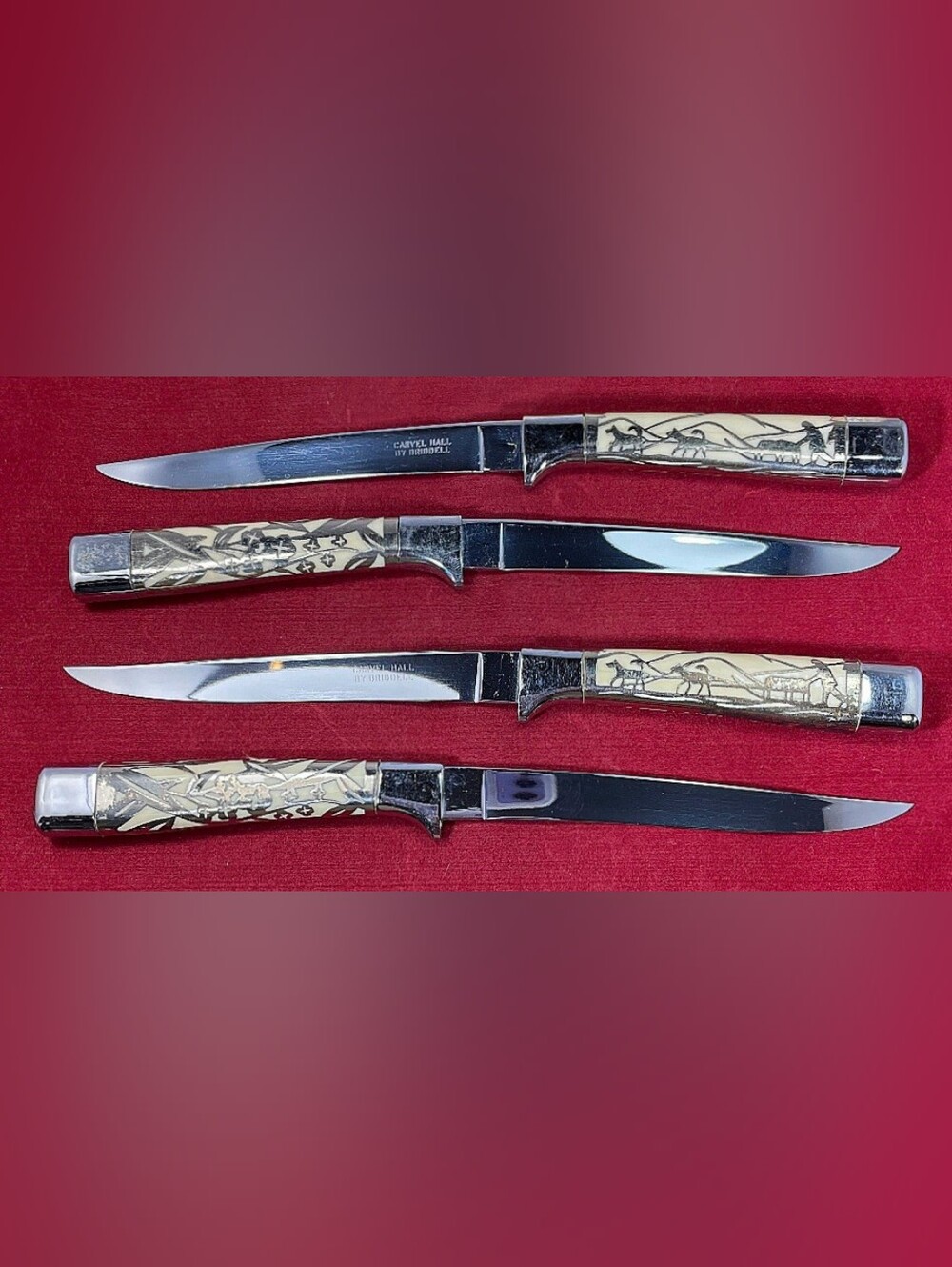 Carvel Hall By Briddall Vintage 1930's 4 Piece Steak Knieve Set Never Used